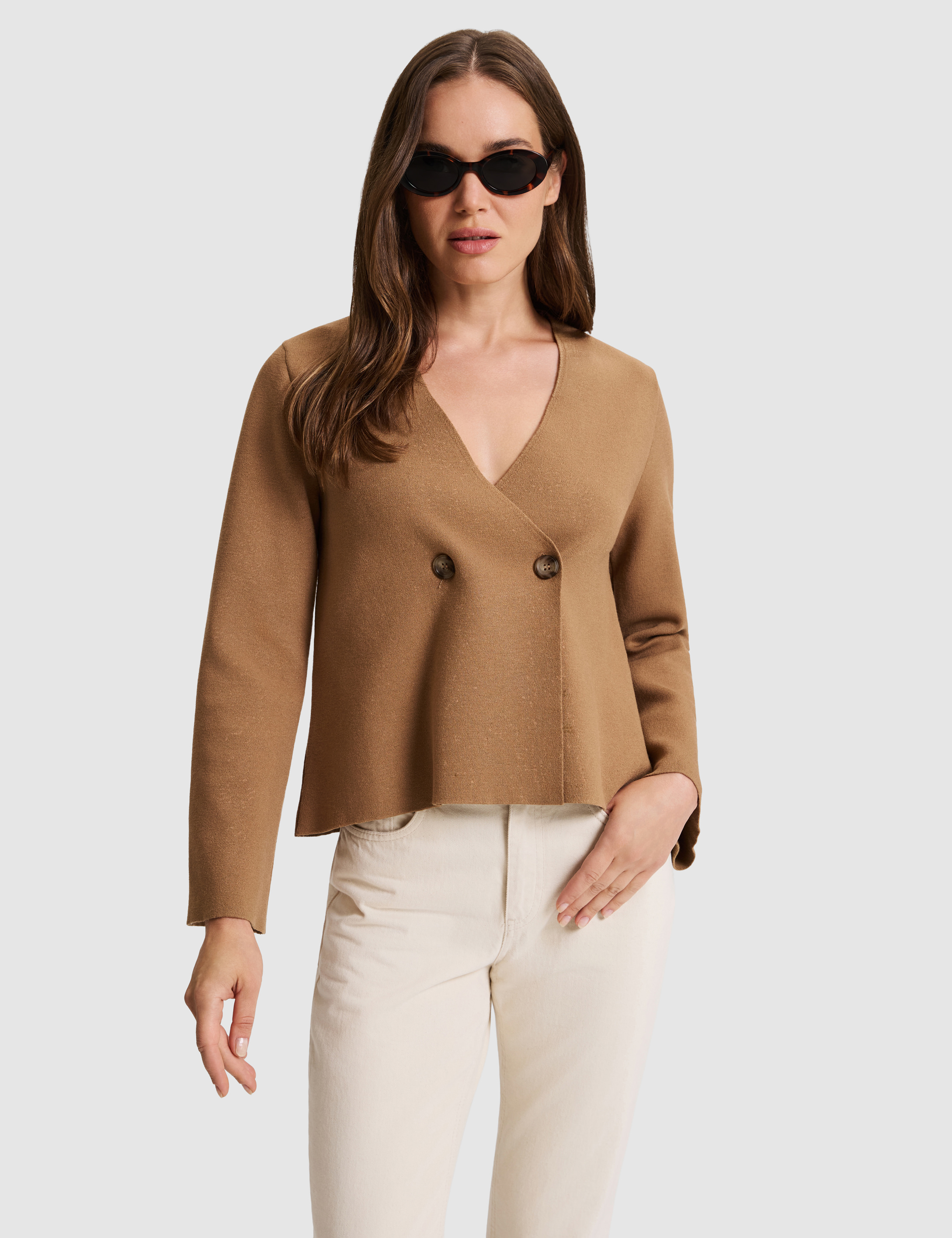 Camel Regular Fit Triko Hırka