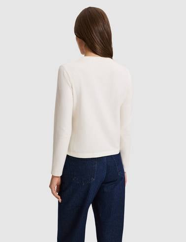 Ekru Slim Fit Basic Triko Hırka