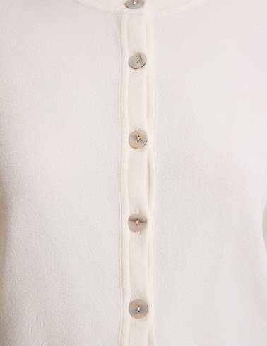 Ekru Slim Fit Basic Triko Hırka