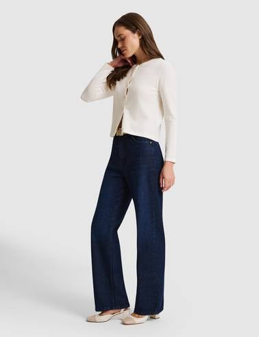Ekru Slim Fit Basic Triko Hırka