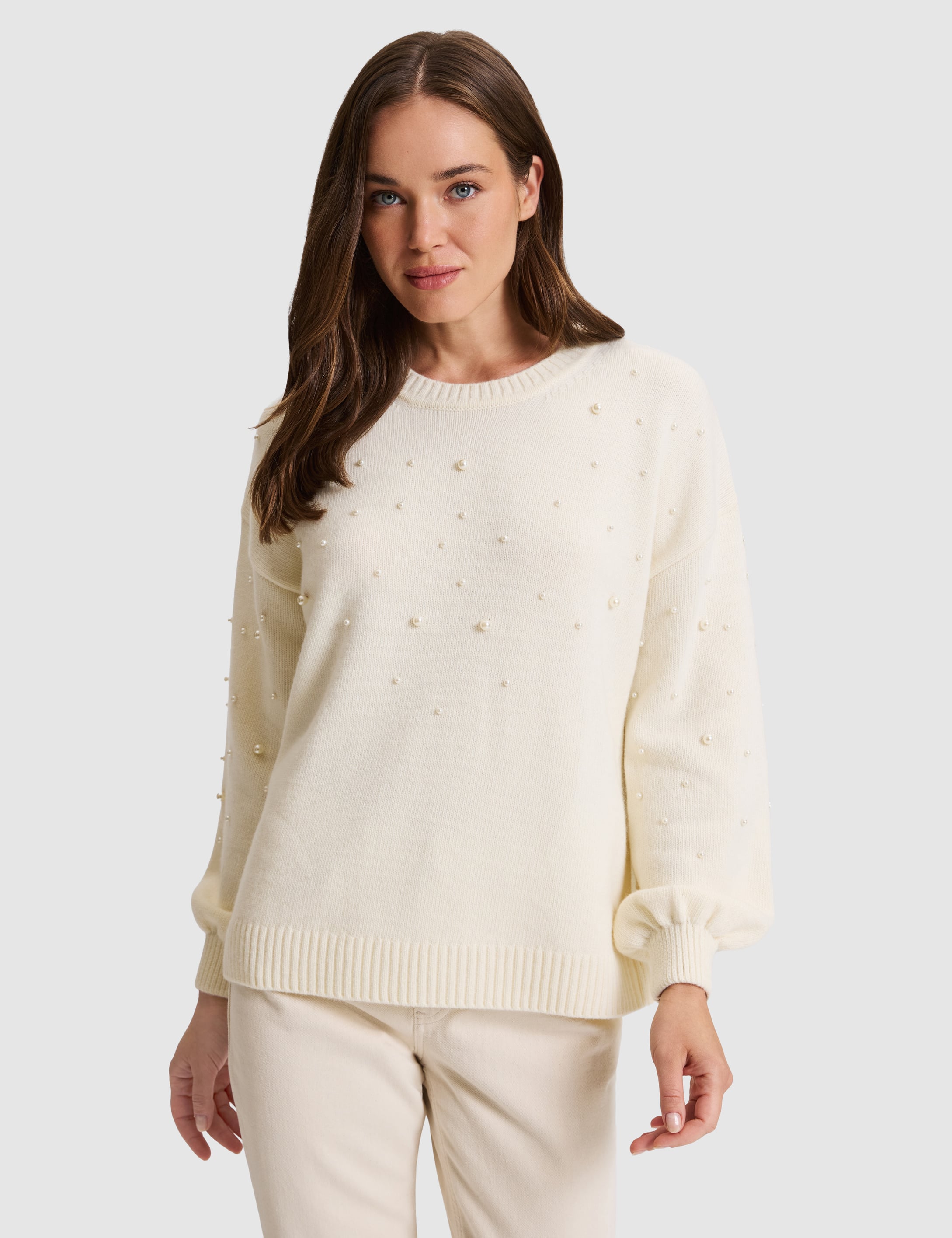 Ekru Regular Fit Kazak - Image 1