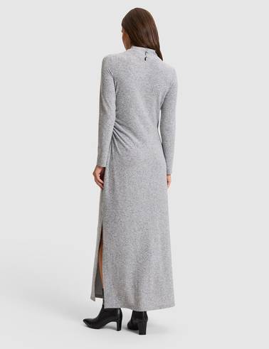 Gri Melanj Ex. Slim Fit Örme Elbise