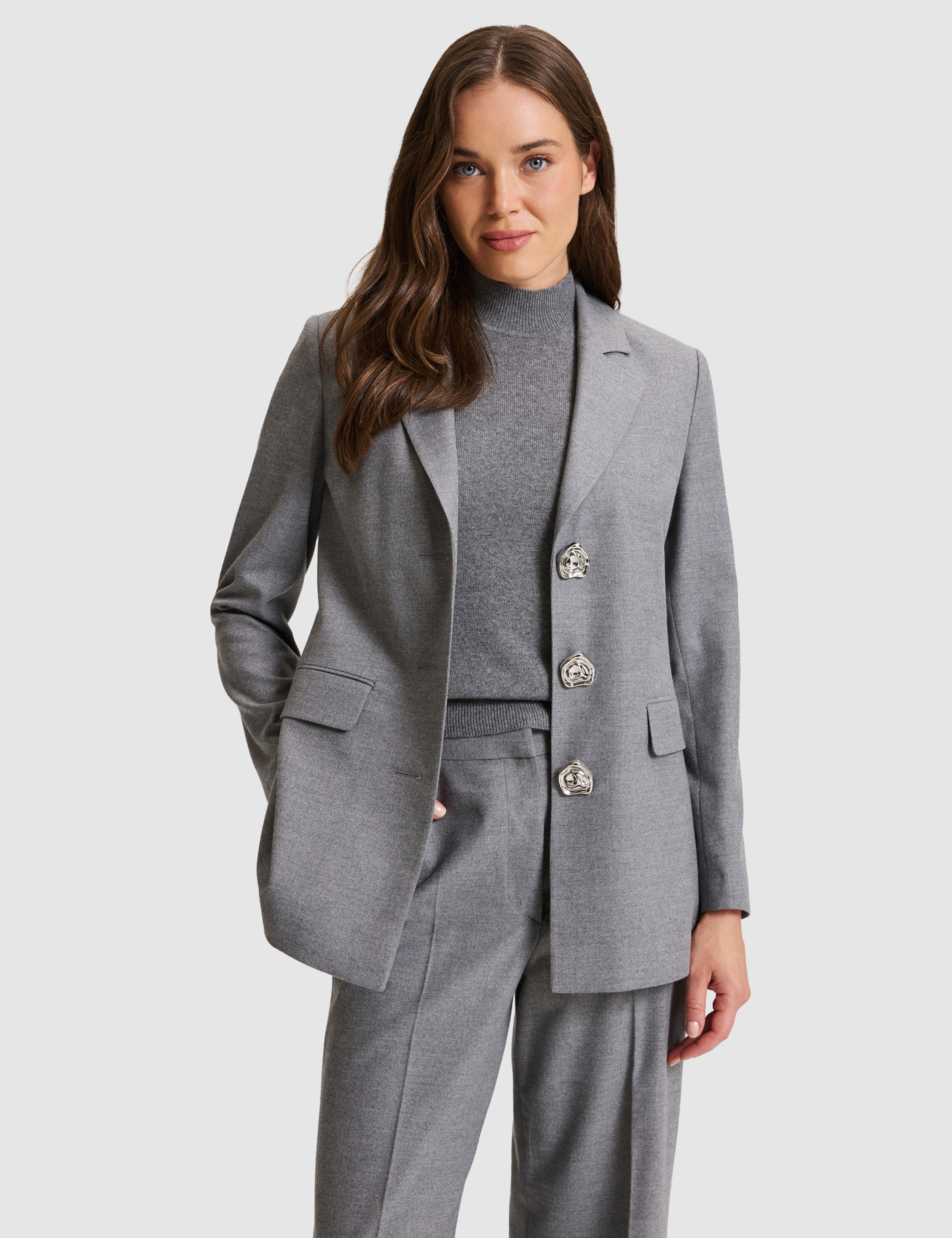 Gri Slim Fit Ceket