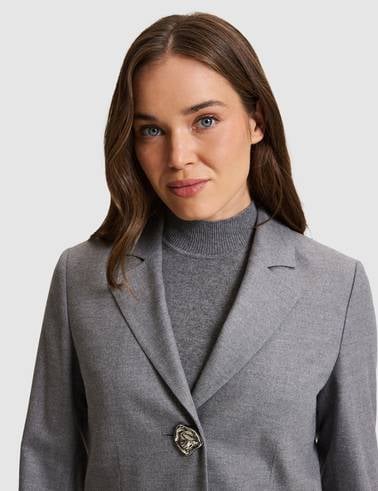 Gri Slim Fit Ceket