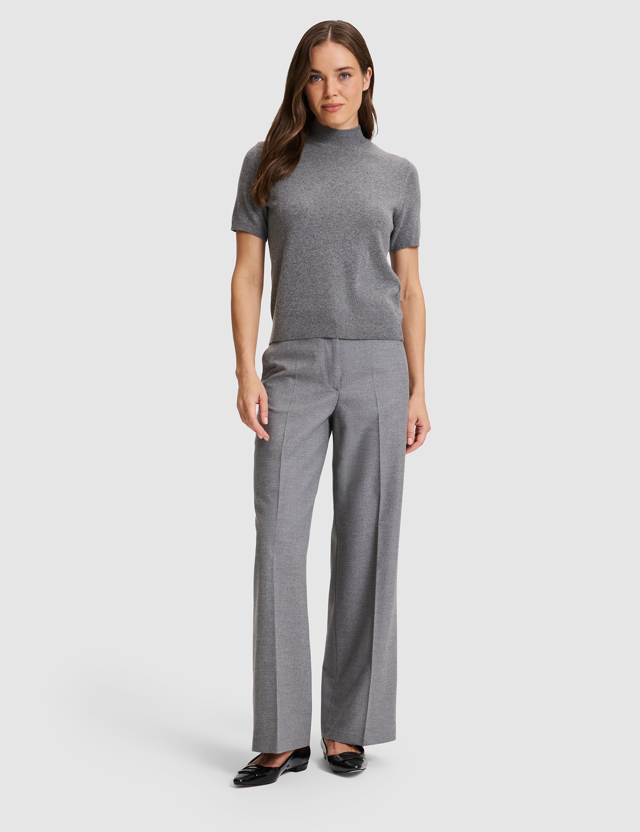 Gri Melanj Slim Fit Kazak