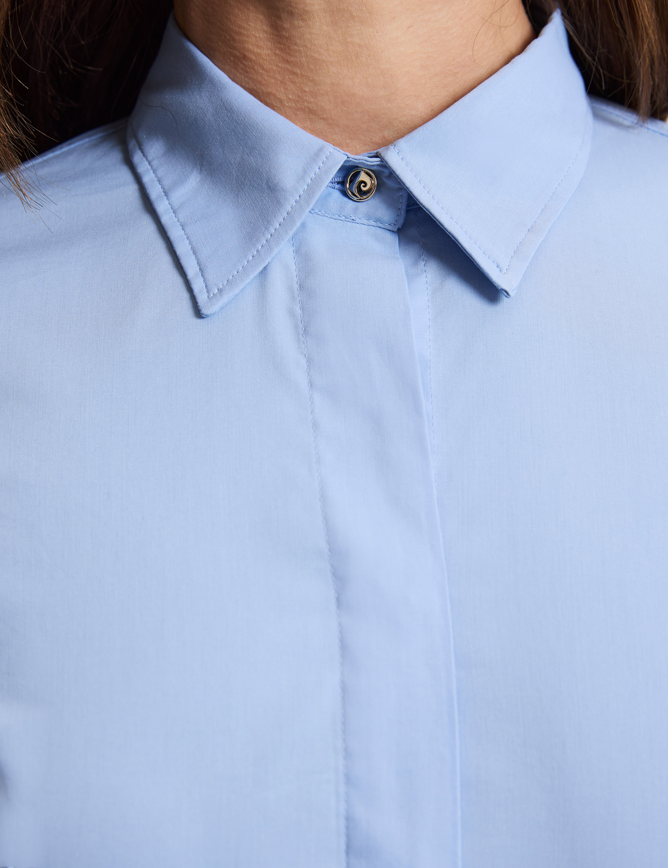 Açık Mavi Slim Fit Uzun Kollu Gömlek - Image 6