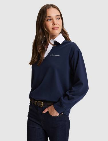 Lacivert Comfort Fit Sweatshirt