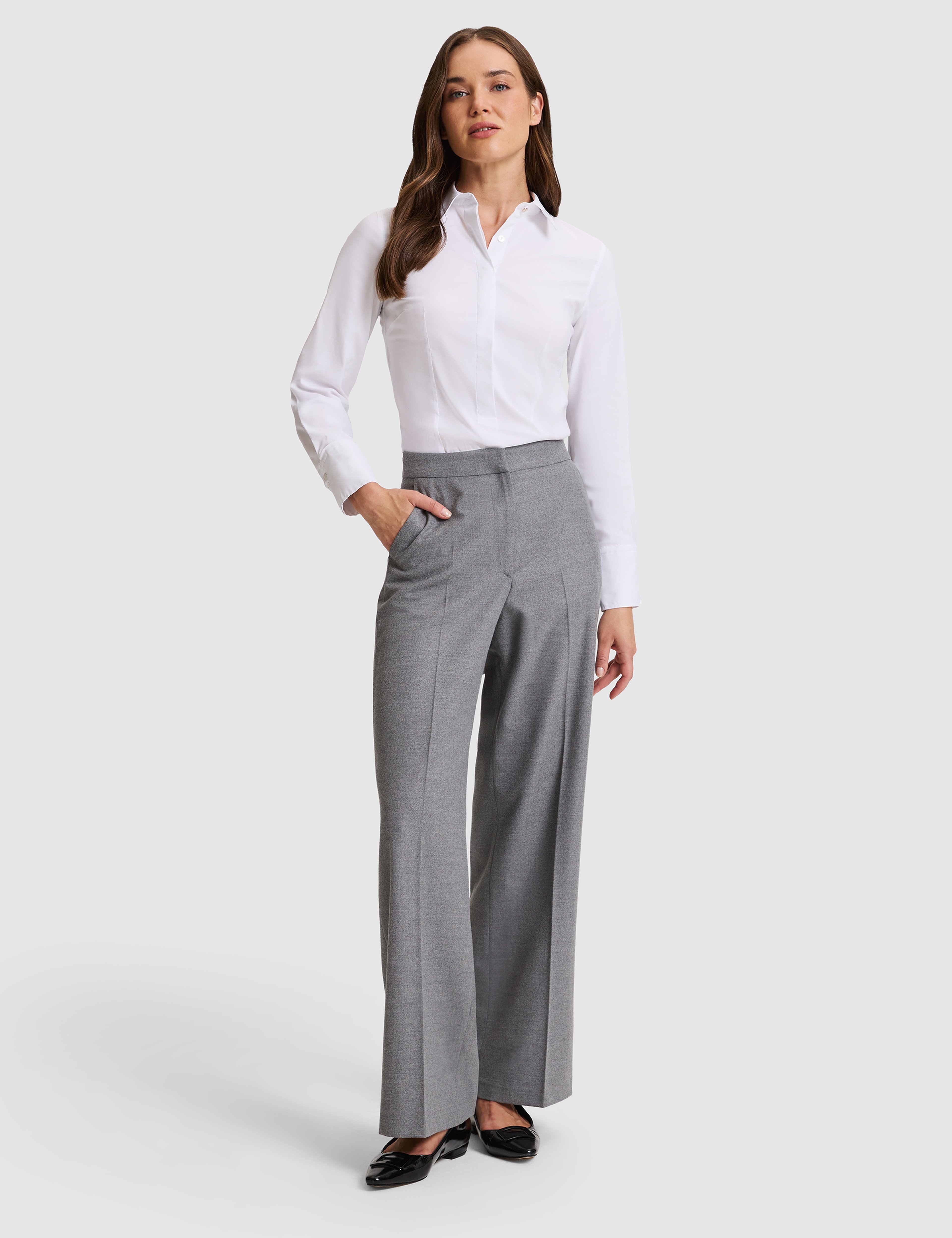 Beyaz Slim Fit Uzun Kollu Gömlek