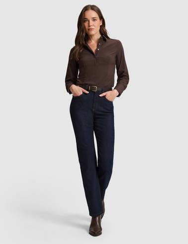 Kahverengi Slim Fit Uzun Kollu Gömlek