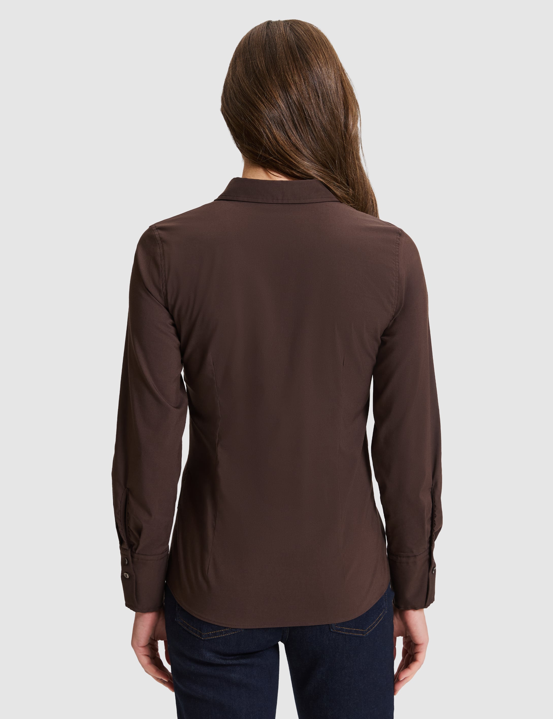 Kahverengi Slim Fit Uzun Kollu Gömlek - Image 5