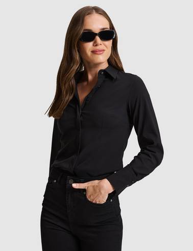 Siyah Slim Fit Uzun Kollu Gömlek