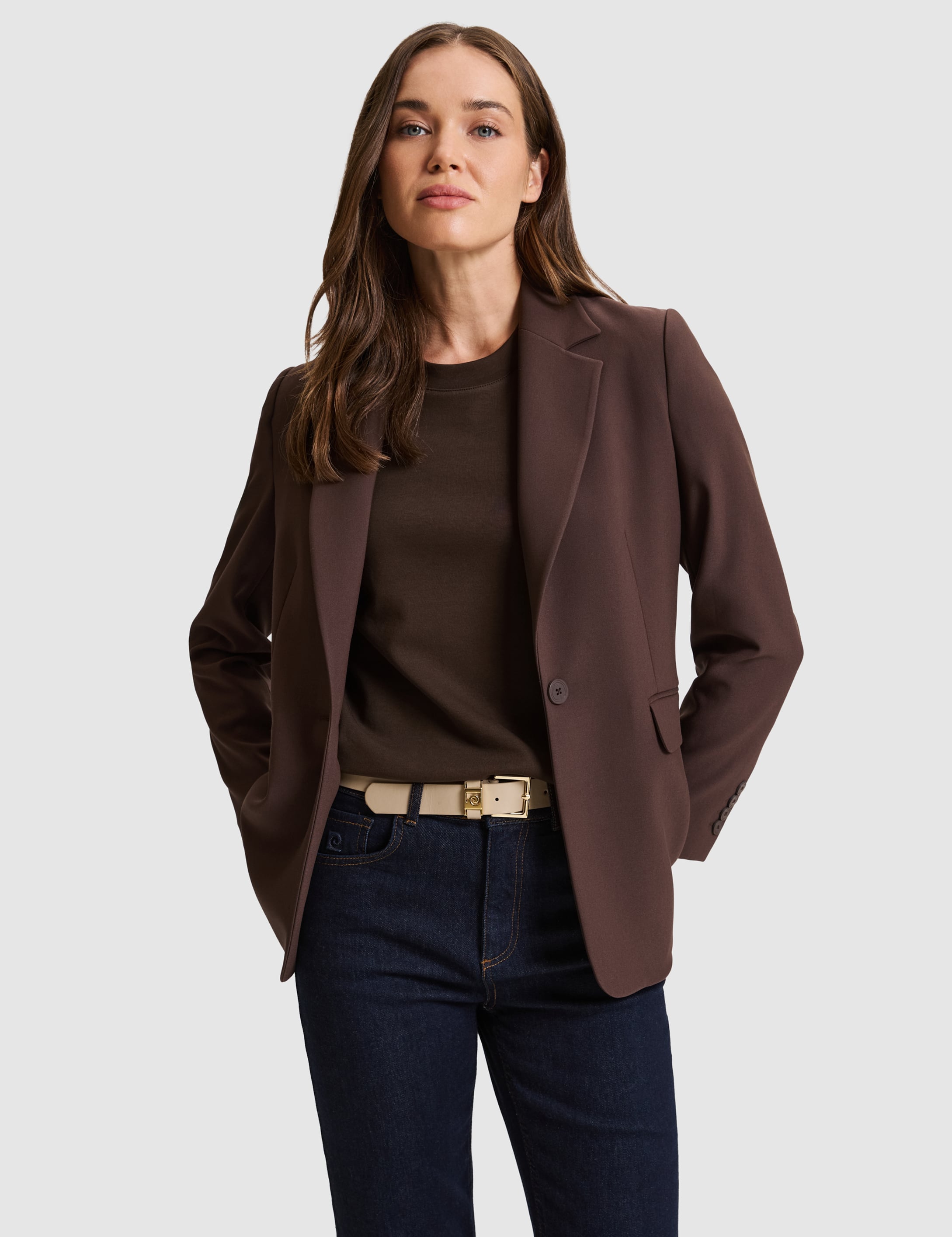 Kahverengi Slim Fit Ceket - Image 3