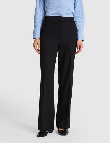 Siyah Straight Fit Kumaş Pantolon