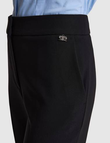 Siyah Straight Fit Kumaş Pantolon