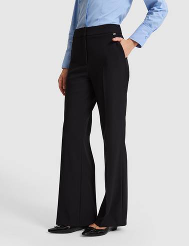 Siyah Straight Fit Kumaş Pantolon