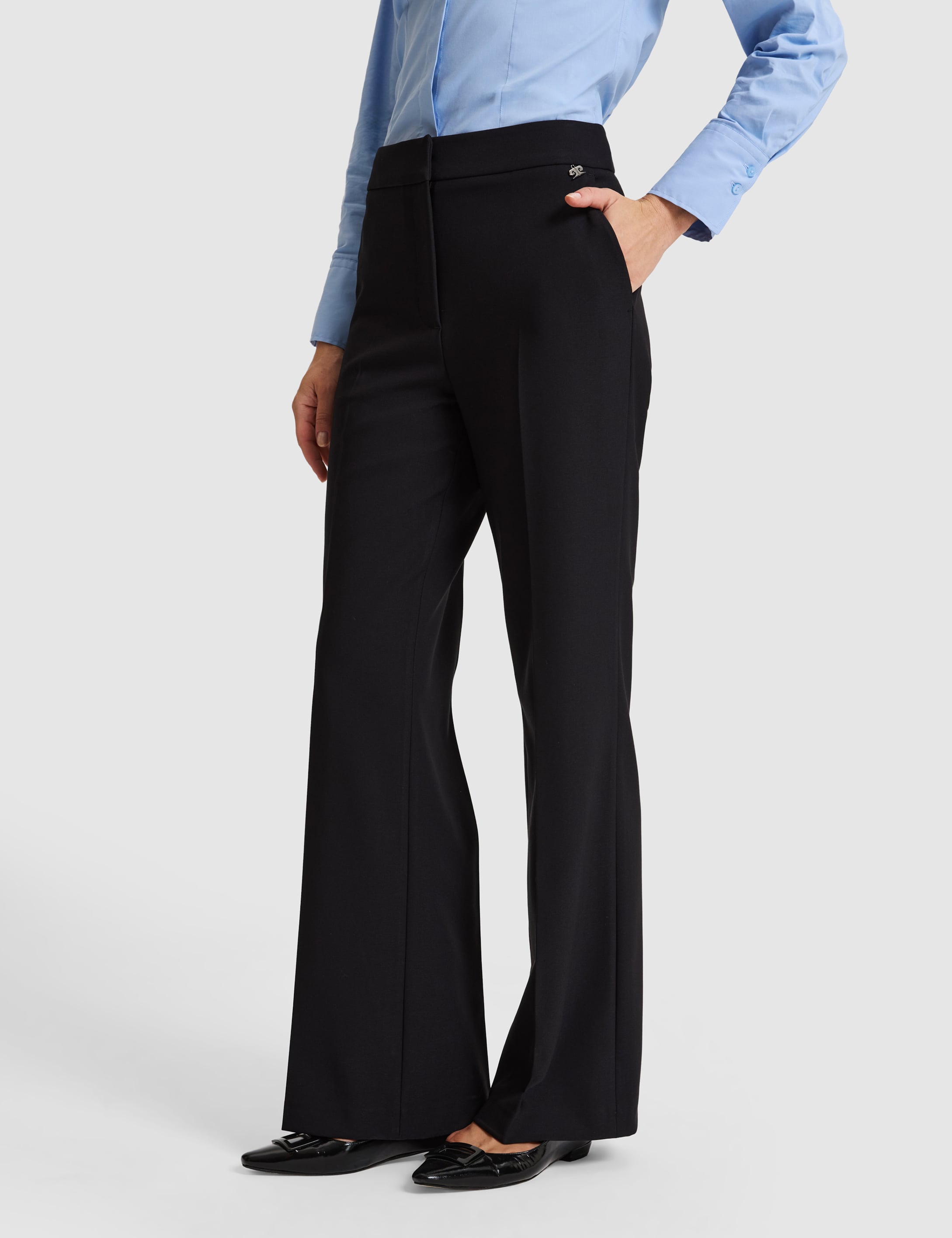 Siyah Straight Fit Kumaş Pantolon