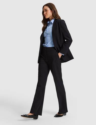 Siyah Straight Fit Kumaş Pantolon
