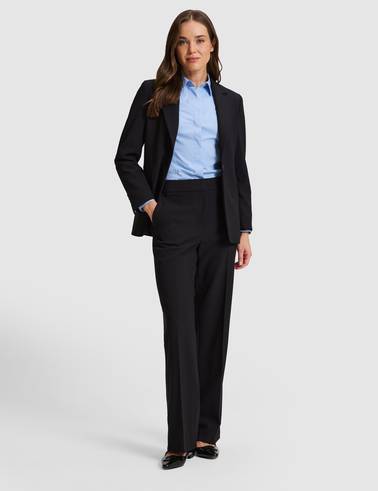 Siyah Straight Fit Kumaş Pantolon