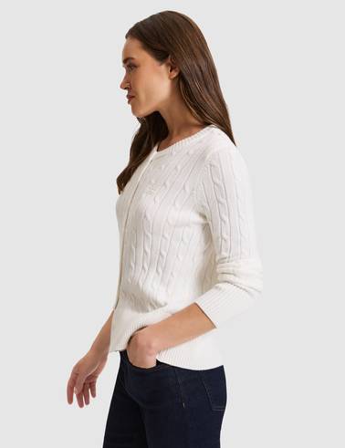 Beyaz Regular Fit Triko Hırka