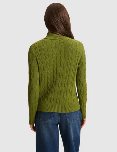 Yeşil Regular Fit Basic Kazak