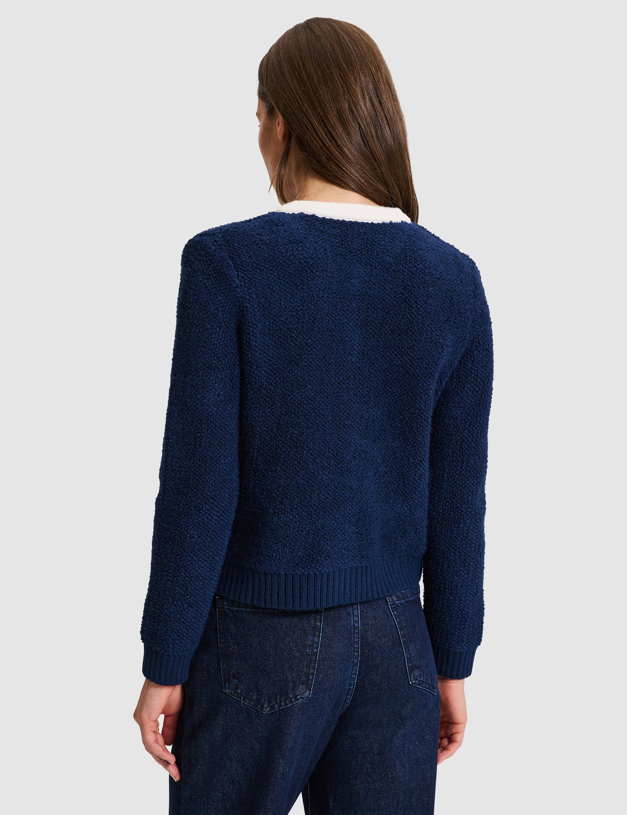 Lacivert Crop Top Triko Hırka