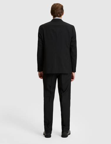 Siyah Slim Tailored Fit %100 Yün Kruvaze Takım Elbise