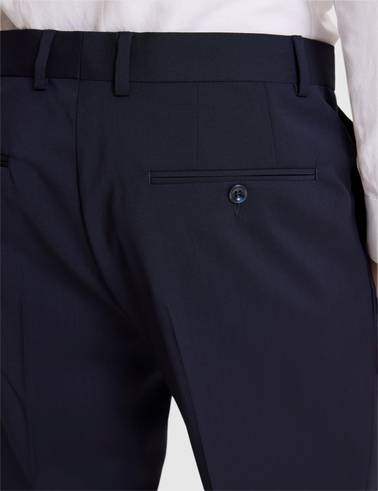 Lacivert Slim Tailored Fit %100 Yün Kruvaze Takım Elbise