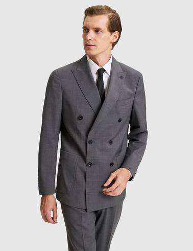 Füme Slim Tailored Fit %100 Yün Kruvaze Takım Elbise
