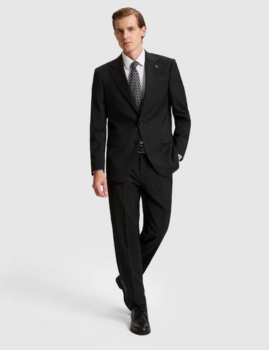 Siyah Slim Tailored Fit %100 Yün Takım Elbise