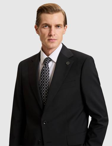 Siyah Slim Tailored Fit %100 Yün Takım Elbise