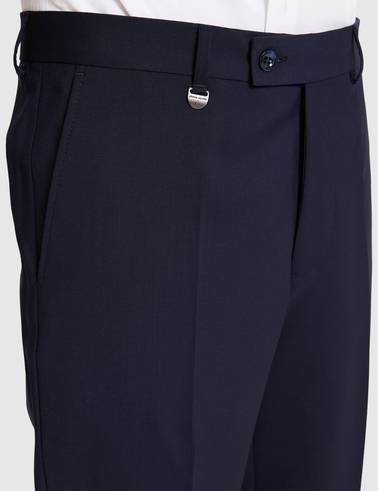 Lacivert Slim Tailored Fit %100 Yün Kumaş Pantolon