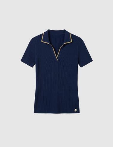 Lacivert Comfort Fit Polo Yaka Triko Tişört