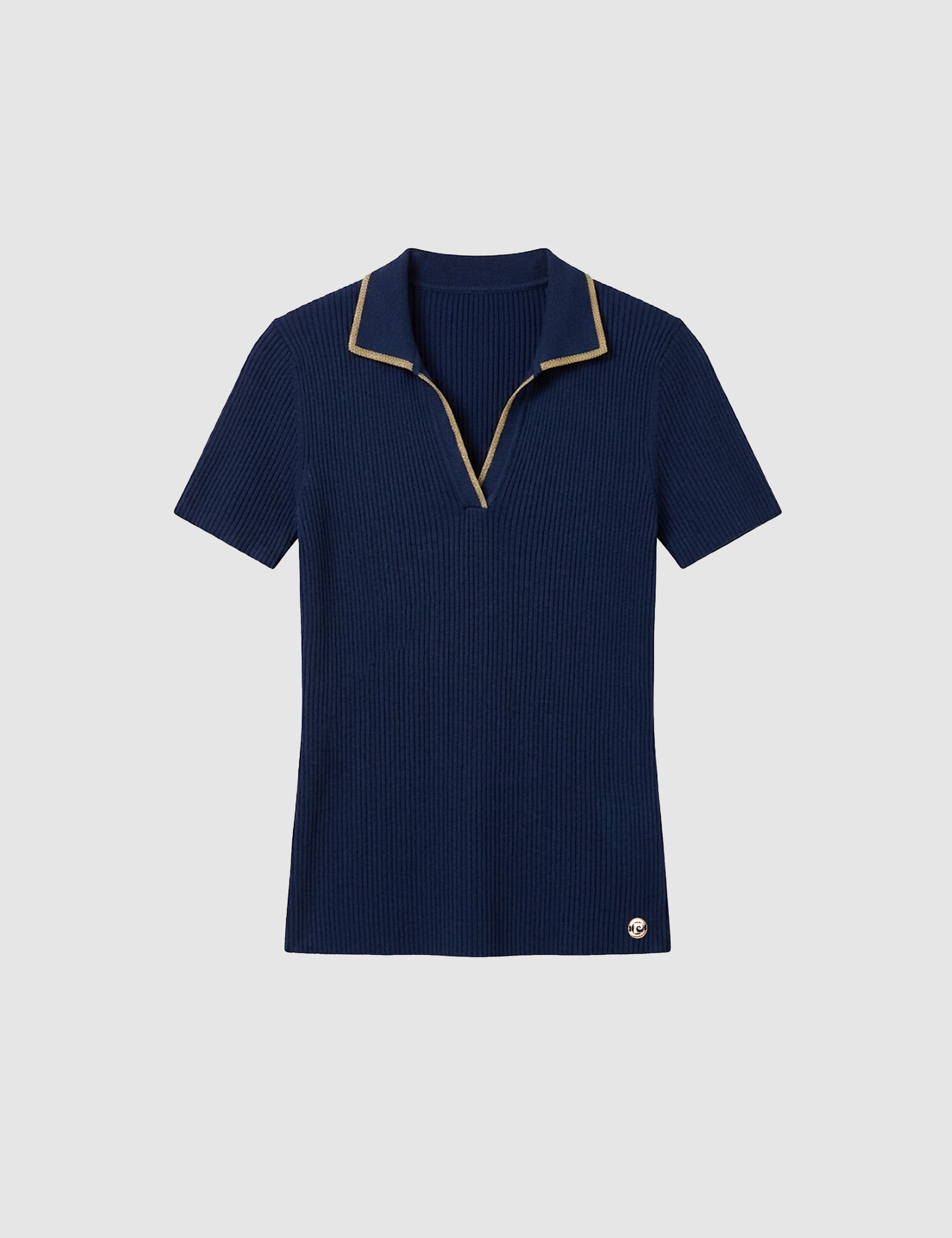 Lacivert Comfort Fit Polo Yaka Triko Tişört - Image 7