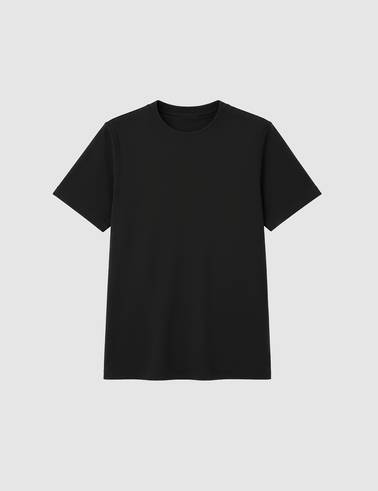Siyah Regular Fit Bisiklet Yaka Basic Tişört