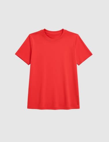 Kırmızı Regular Fit Bisiklet Yaka Basic Tişört
