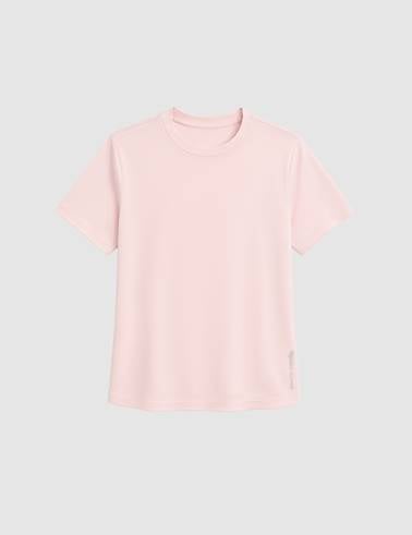 Açık Pembe Regular Fit Bisiklet Yaka Basic Tişört