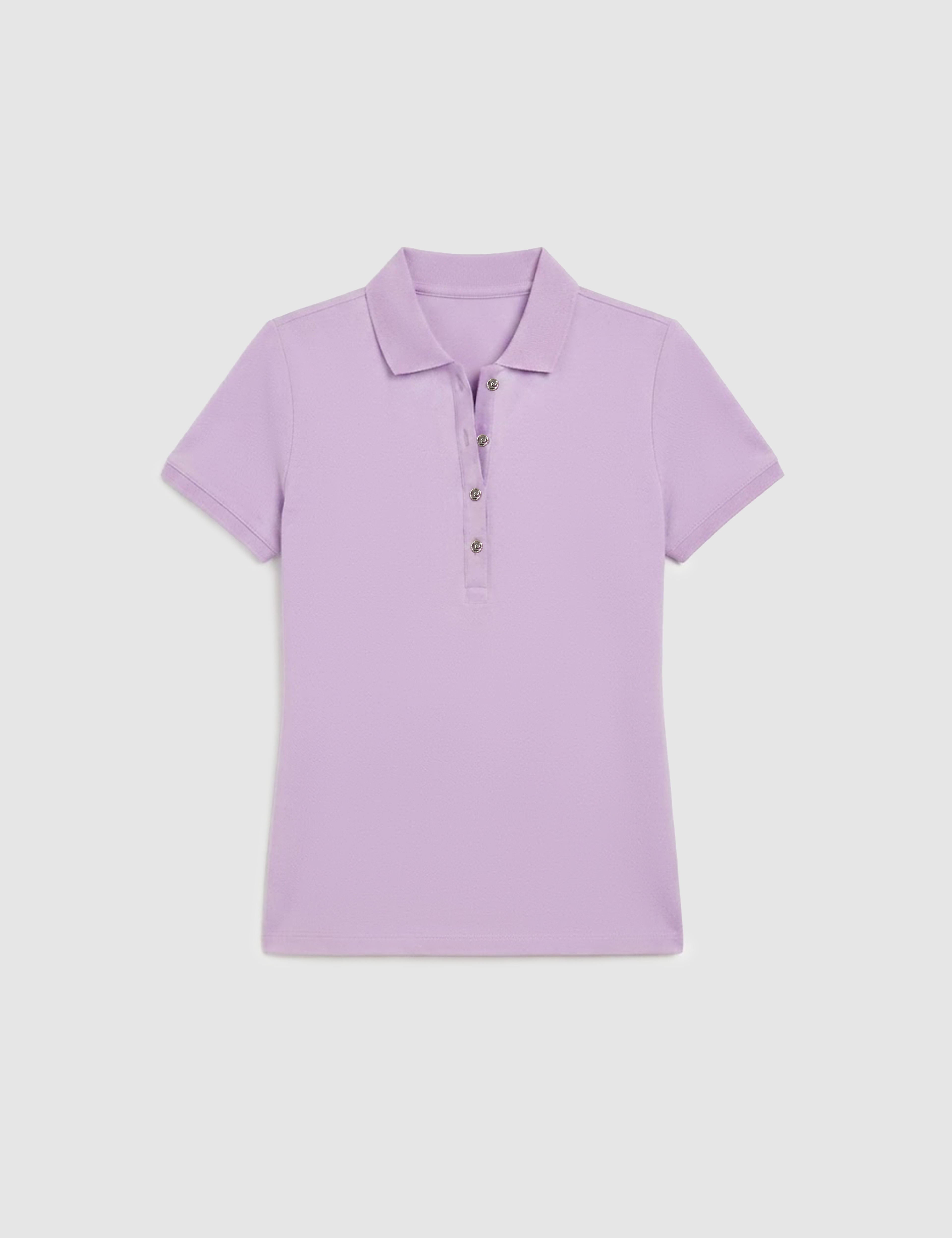 Lila Slim Fit Pamuklu Polo Yaka Basic Tişört - Image 7