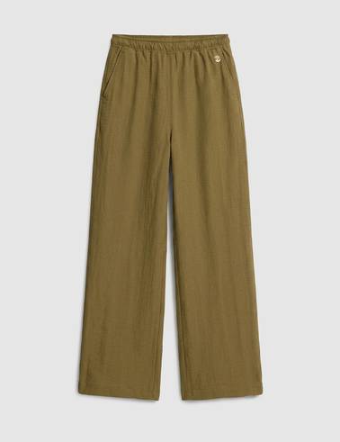 Haki Loose Fit Kanvas Pantolon