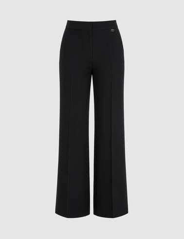 Siyah Flare Fit Kumaş Pantolon