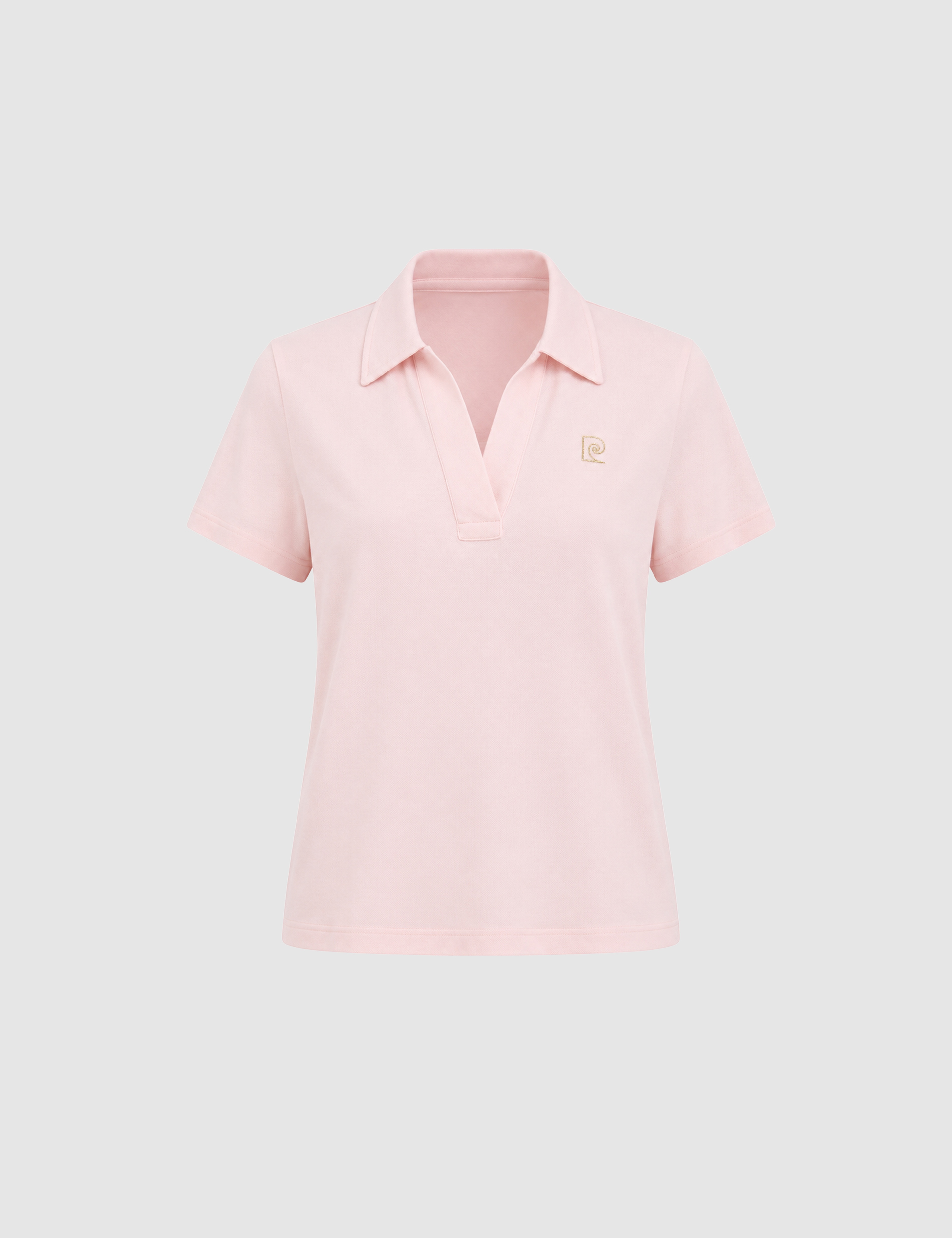 Açık Pembe A Kesim Comfort Polo Yaka Basic Tişört
