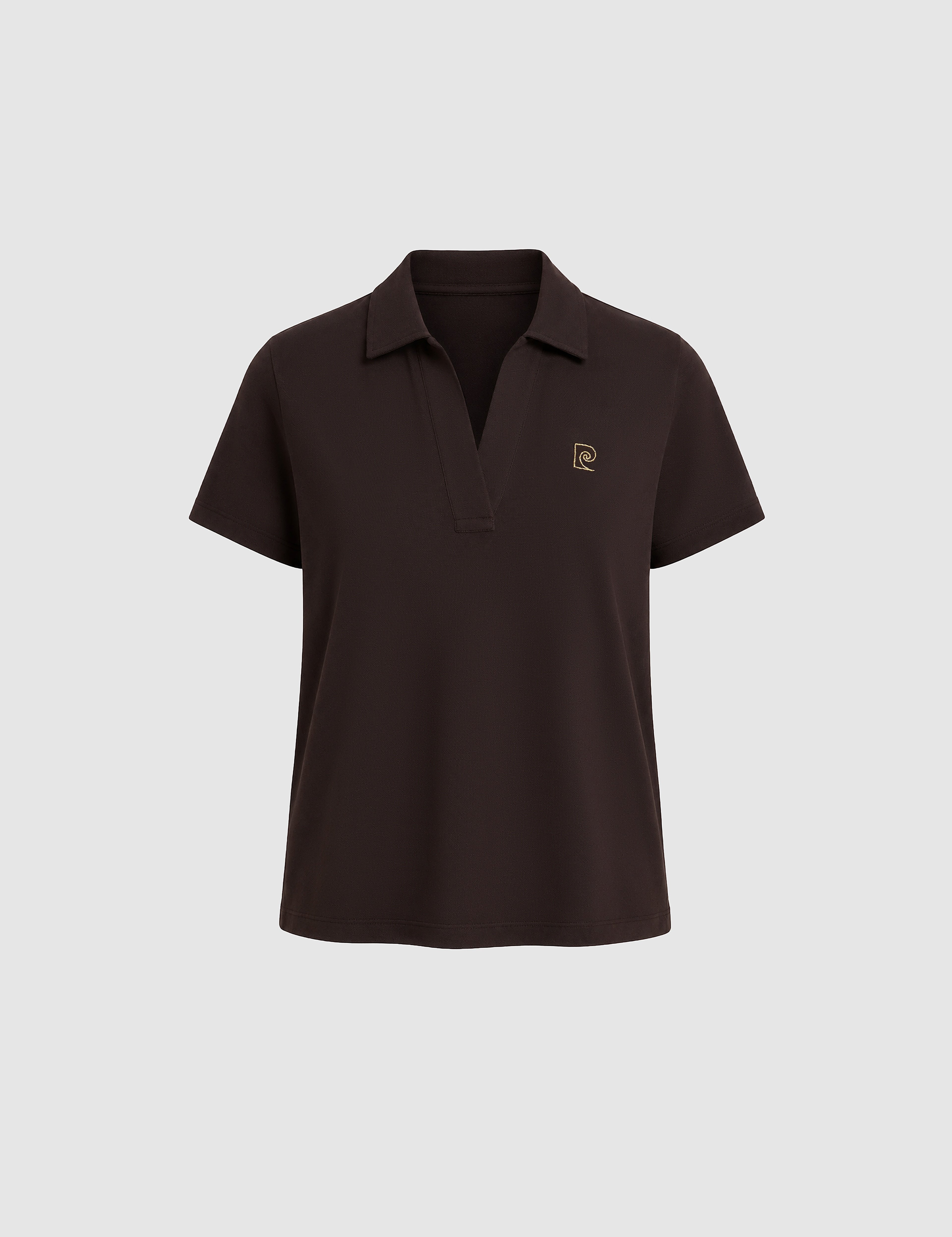 Kahverengi A Kesim Comfort Polo Yaka Basic Tişört - Image 7