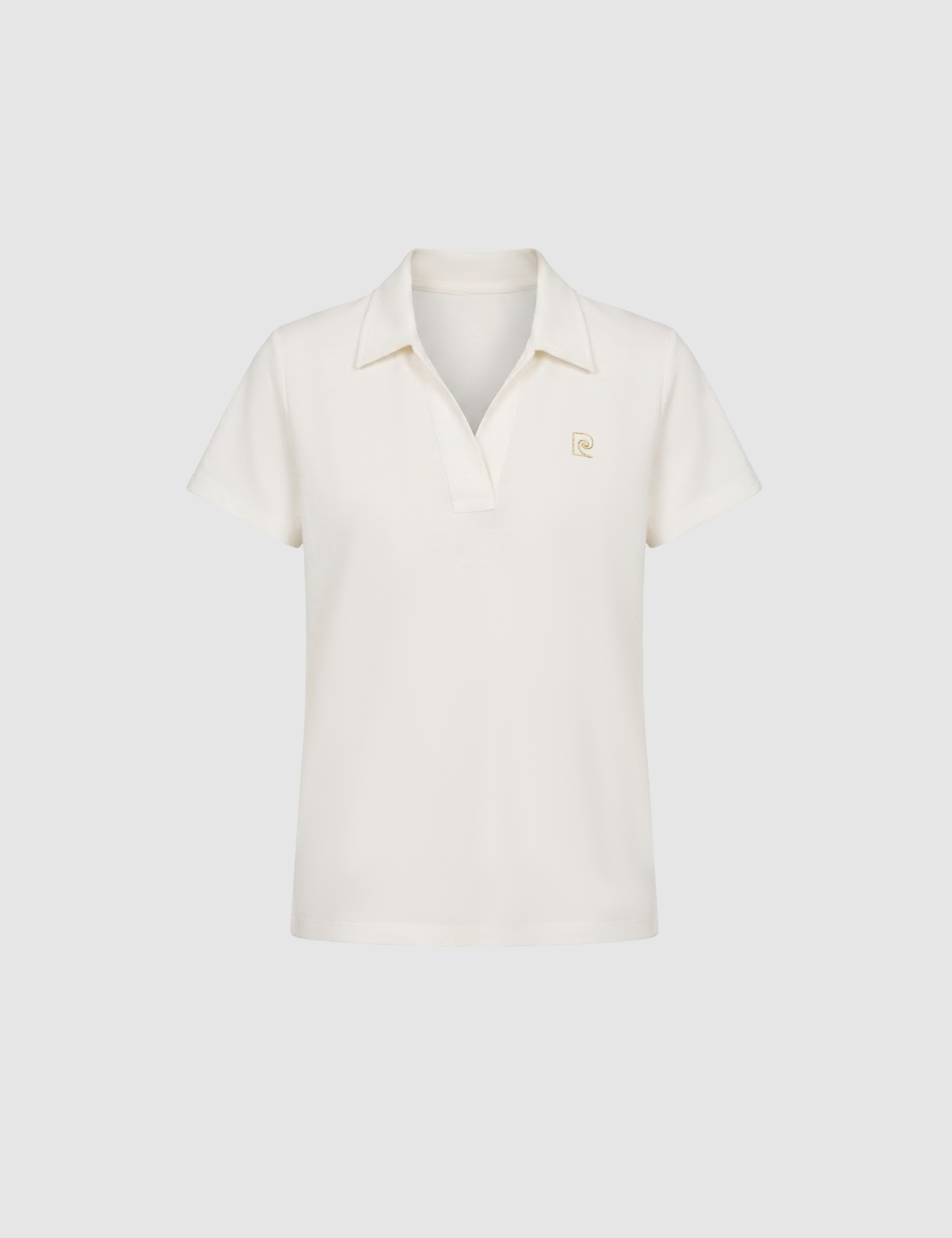 Ekru A Kesim Comfort Polo Yaka Basic Tişört