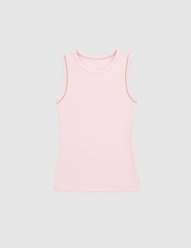 Açık Pembe Slim Fit Örme Bluz
