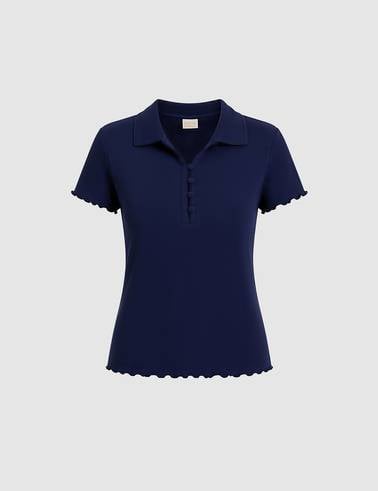 Lacivert Slim Fit Polo Yaka Tişört