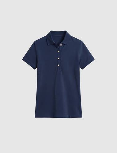 Lacivert Slim Fit Pamuklu Polo Yaka Basic Tişört