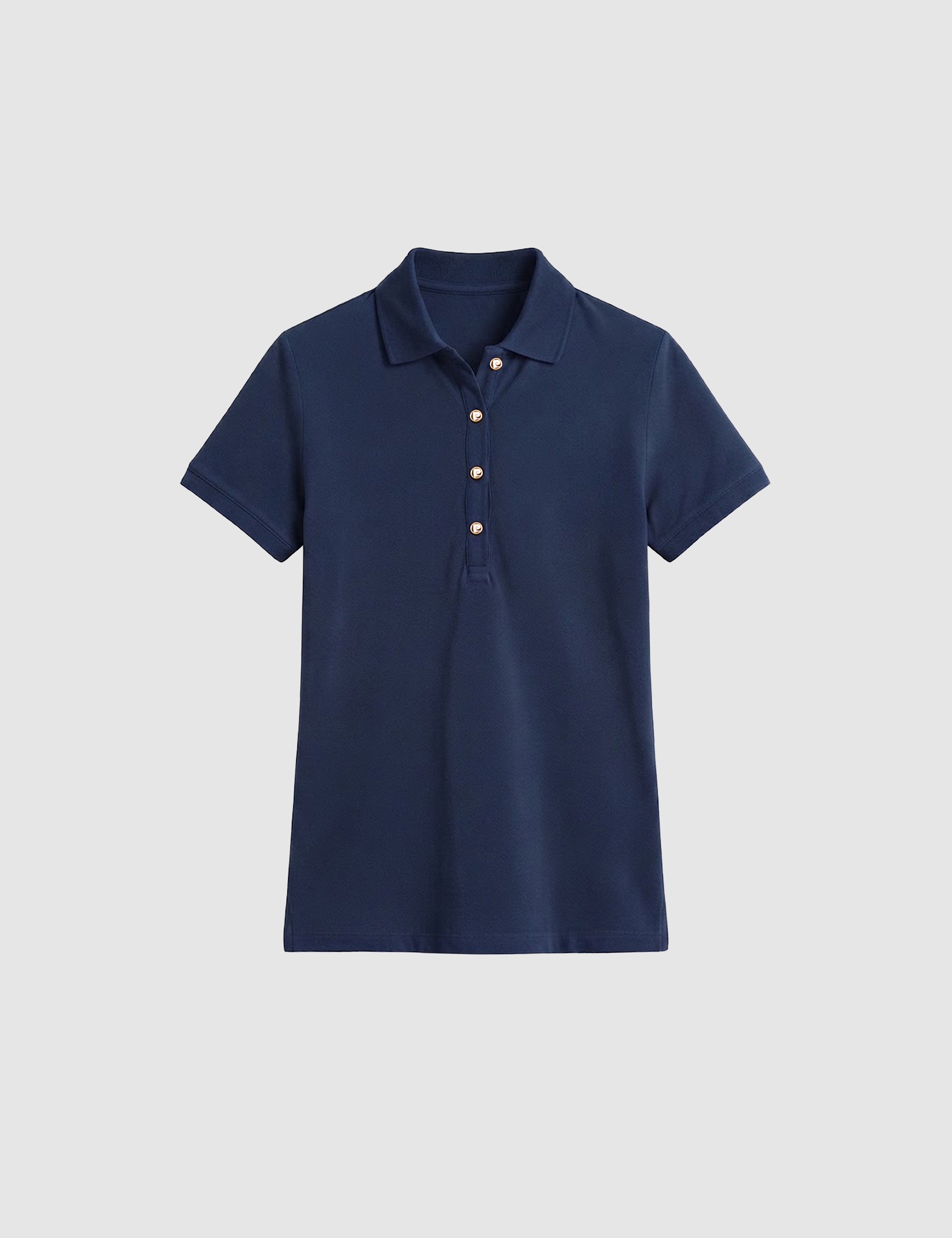 Lacivert Slim Fit Pamuklu Polo Yaka Basic Tişört - Image 7
