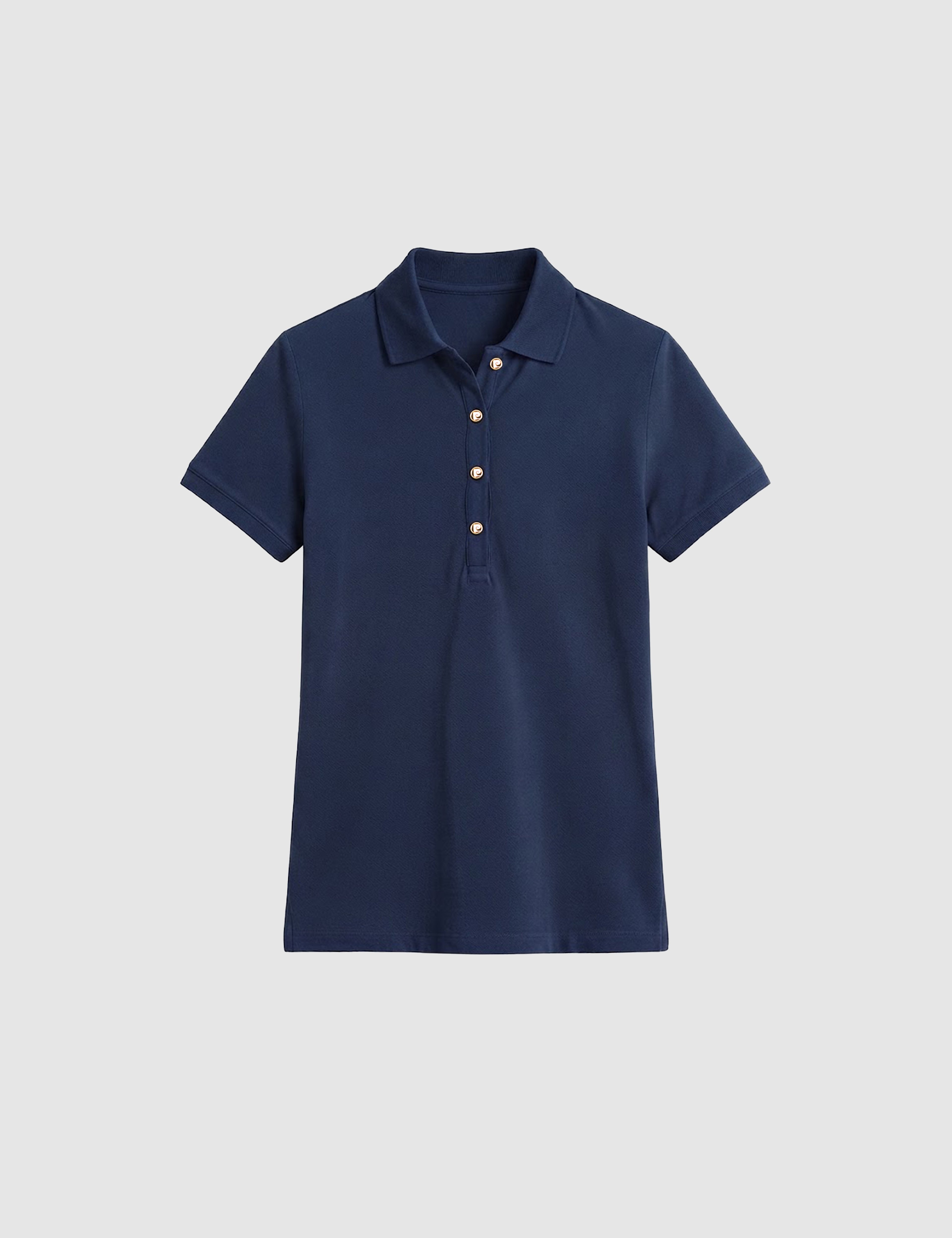 Lacivert Slim Fit Pamuklu Polo Yaka Basic Tişört