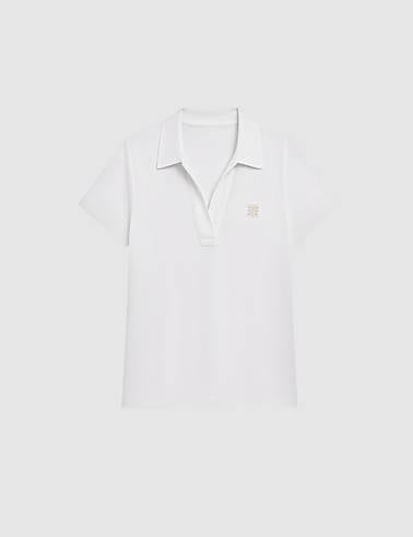 Beyaz Comfort Fit Polo Yaka Tişört