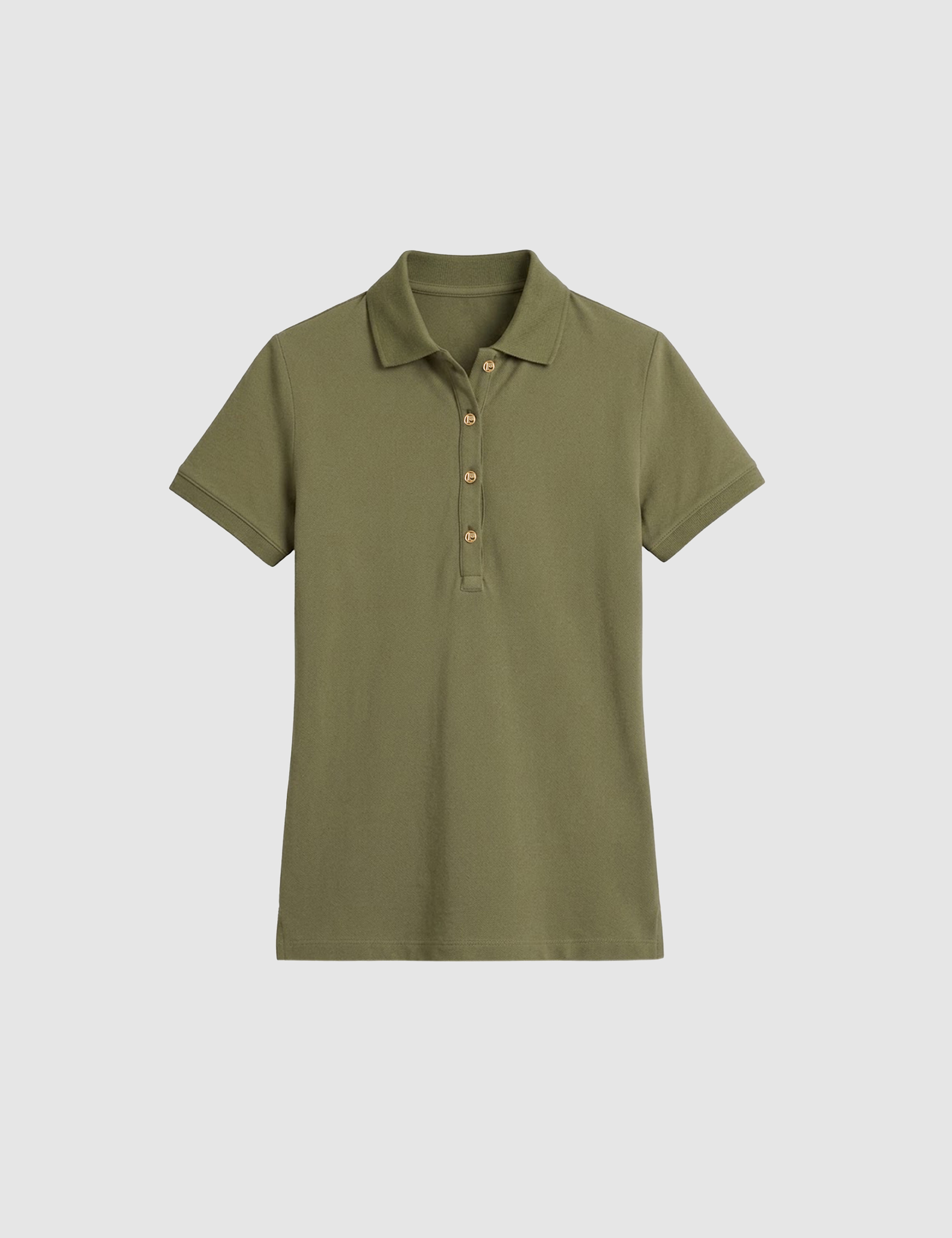 Haki Slim Fit Pamuklu Polo Yaka Basic Tişört - Image 7