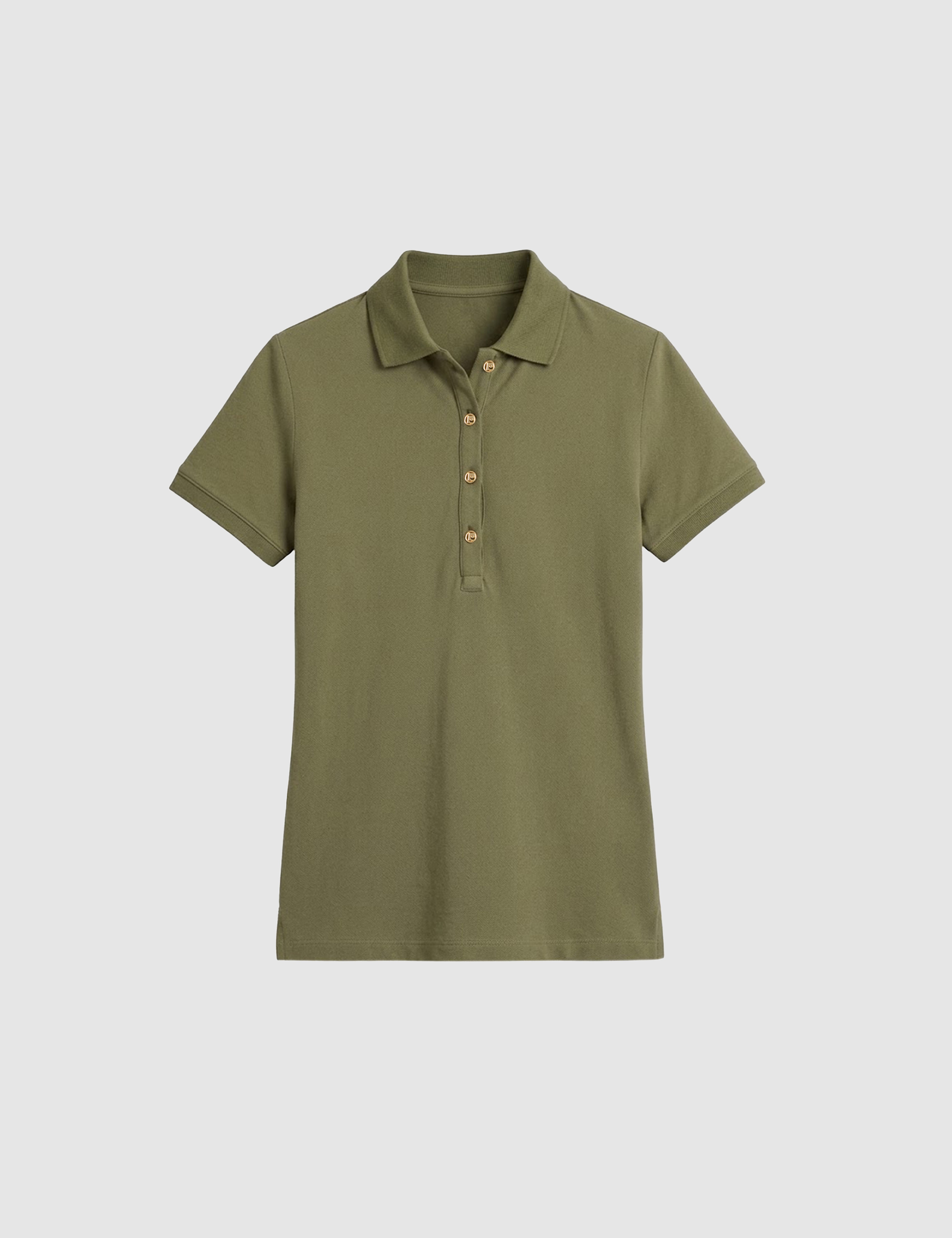 Haki Slim Fit Pamuklu Polo Yaka Basic Tişört